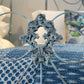 Matching Pair of Victorian Single Antique Beds with Blue Verdigris Finish