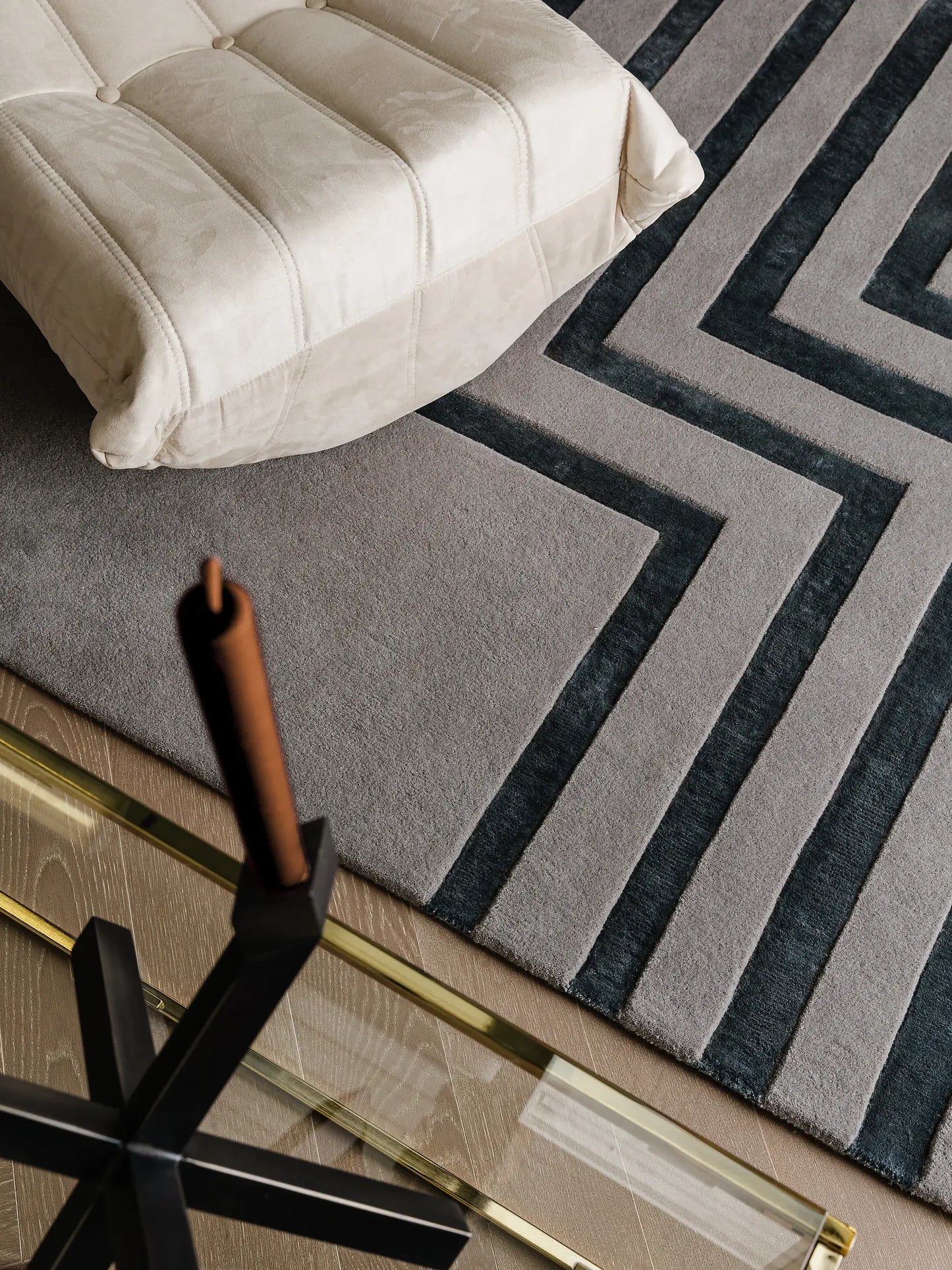 Parker Grey Wool & Lyocell Rug