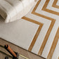 Cream Geometric Textured Wool-Lyocell Rug
