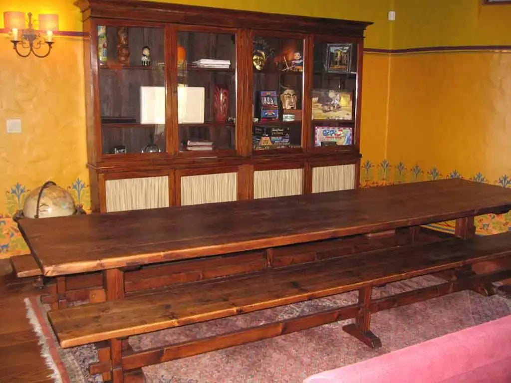 Trestle Table/Benches in Reclaimed Pine