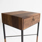 Phillip Walnut Nightstand – Solid Wood with Blackened Steel Accents