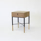 Phillip Walnut Nightstand – Solid Wood with Blackened Steel Accents