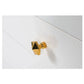 Contemporary White Lacquered Nightstand With Brass Fittings and Glass Top