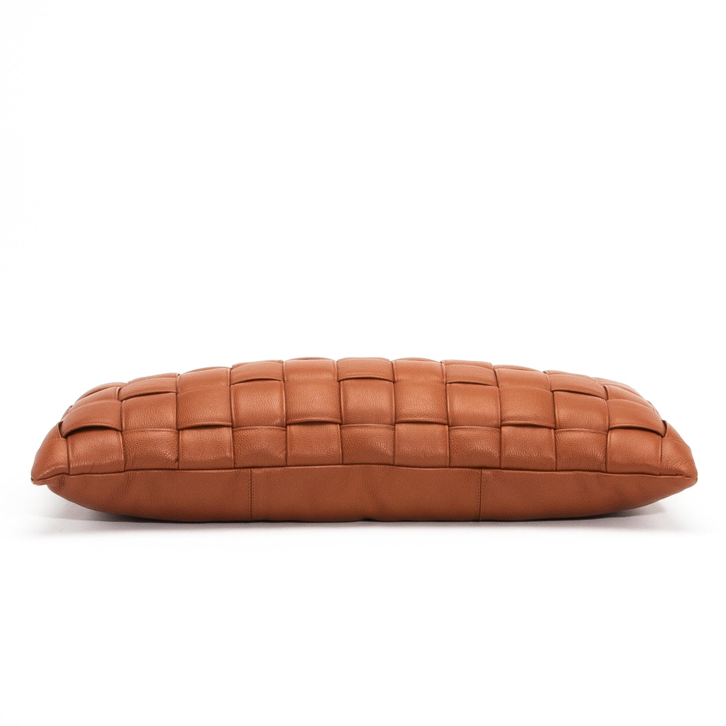Modern Brown Woven Leather Decorative Lumbar Pillow