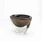Hand-Blown Modern Murano Bowl in Black with 24-karat Gold Flecks and Bubbles