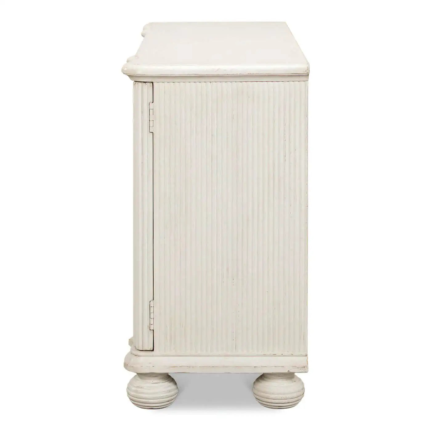 REEDED ANTIQUE WHITE CABINET