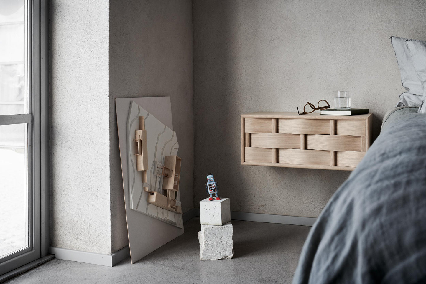 Weave Bedside Table 60 – Solid Birch, Scandinavian Modern