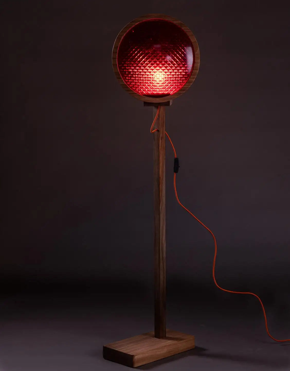The Lore Lamp. Brazilian Solid Wood and 1960s traffic signal lenses.