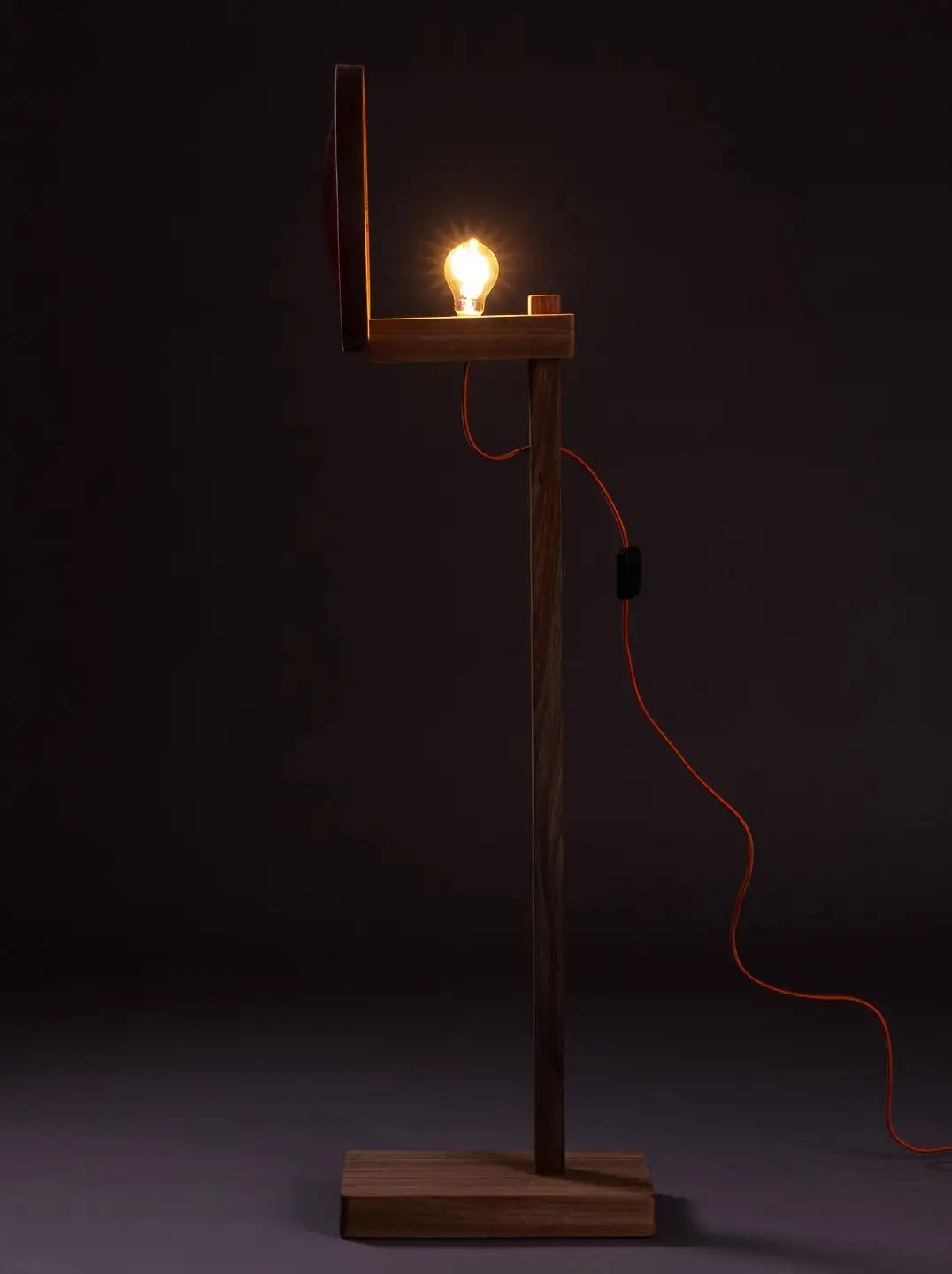The Lore Lamp. Brazilian Solid Wood and 1960s traffic signal lenses.