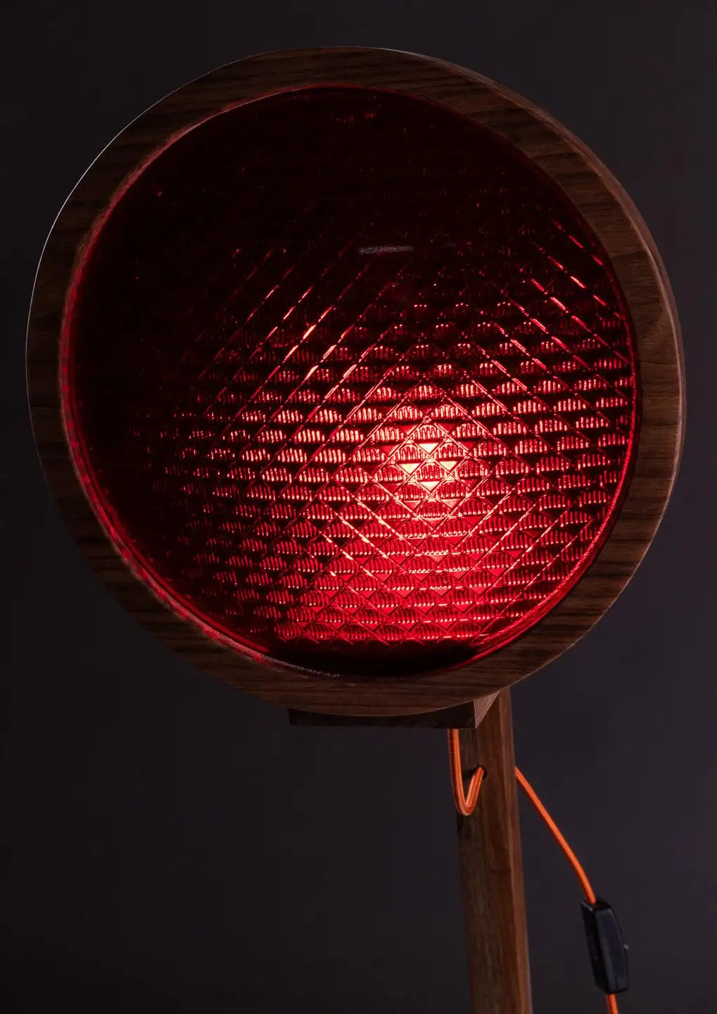 The Lore Lamp. Brazilian Solid Wood and 1960s traffic signal lenses.