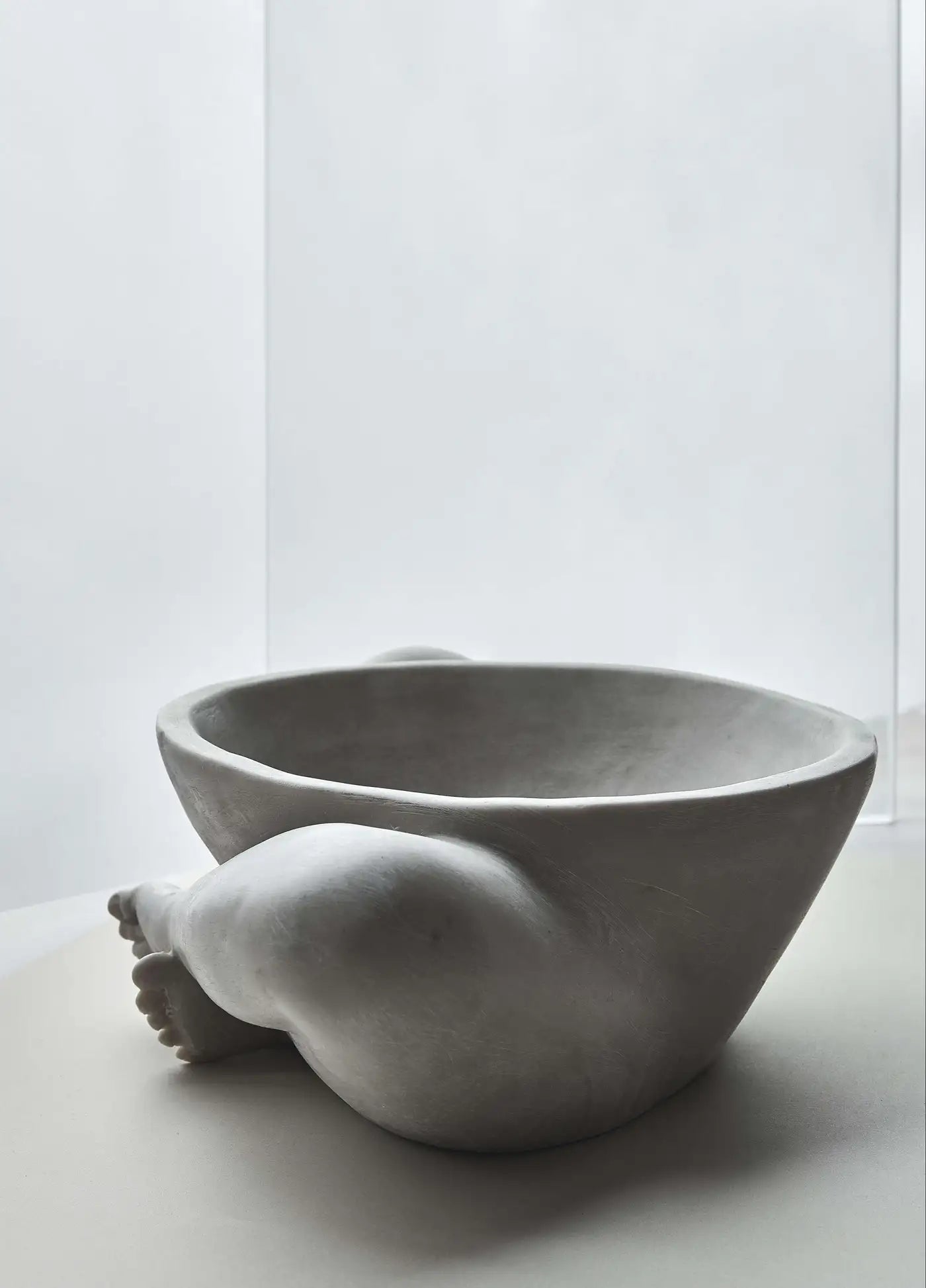 Meditative Pose Sculptural Legs Bowl Sukhasana II S Hand-Crafted Resin + Stone