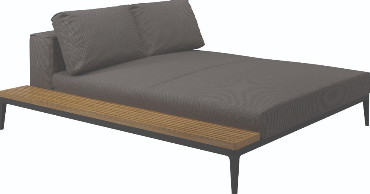 Grid Left / Right Chill Chaise Unit Teak