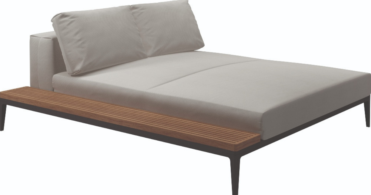 Grid Left / Right Chill Chaise Unit Teak