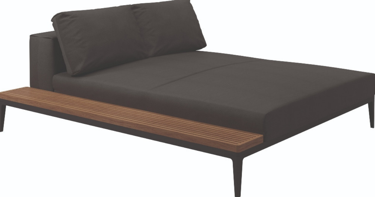 Grid Left / Right Chill Chaise Unit Teak