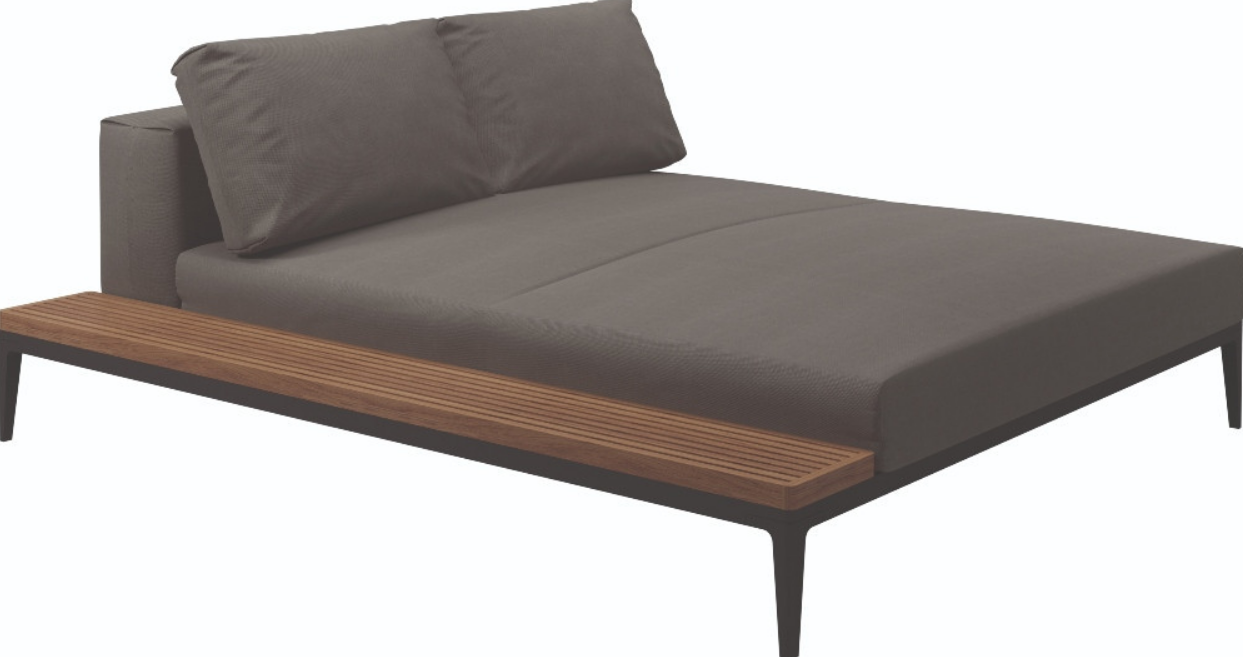 Grid Left / Right Chill Chaise Unit Teak
