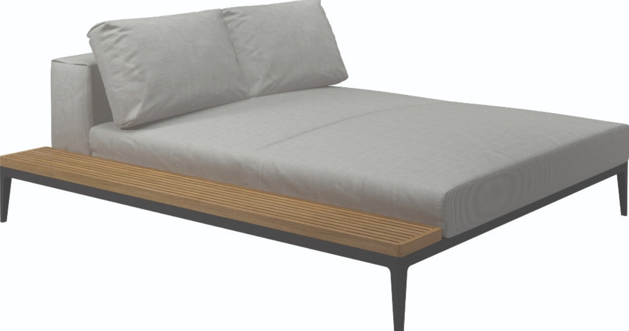 Grid Left / Right Chill Chaise Unit Teak