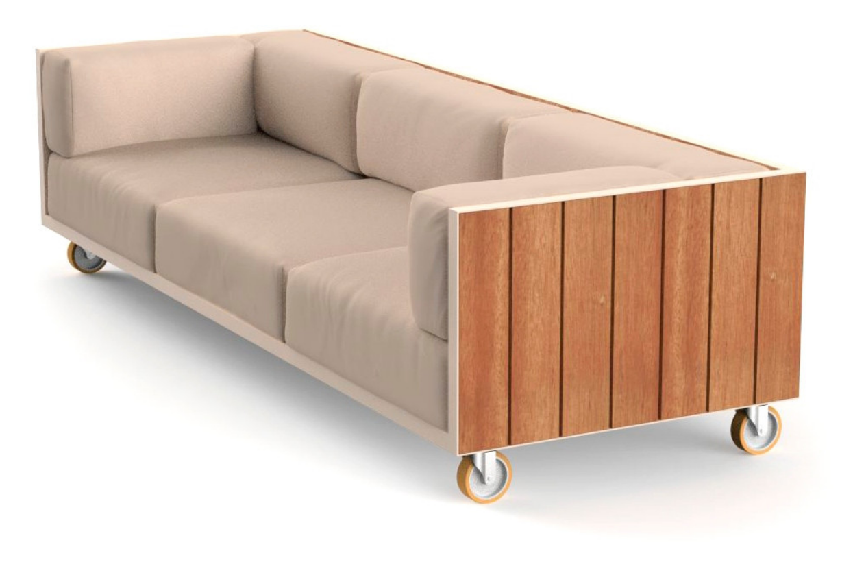 Vineyard Outdoor 3 Seater Sofa | Teak | Aluminium