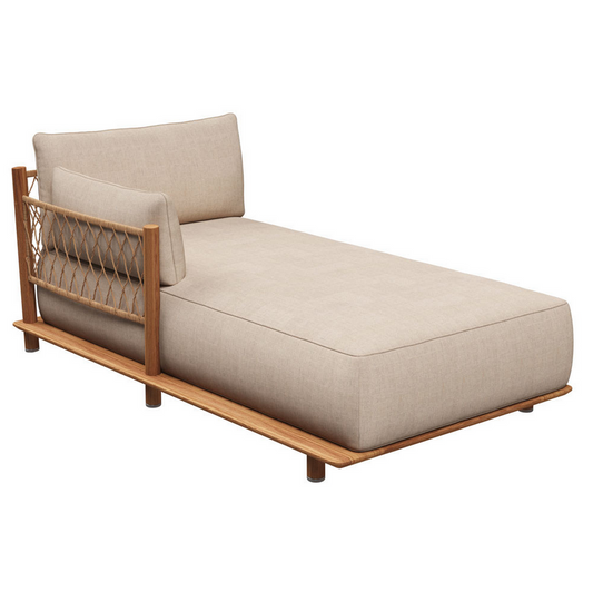 Salina Outdoor Left Chaise Unit | Teak | Rope