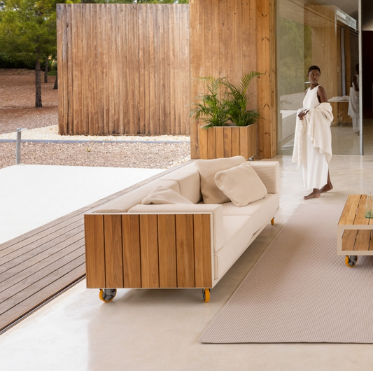 Двуместен диван Vineyard | тиково дърво | Алуминий