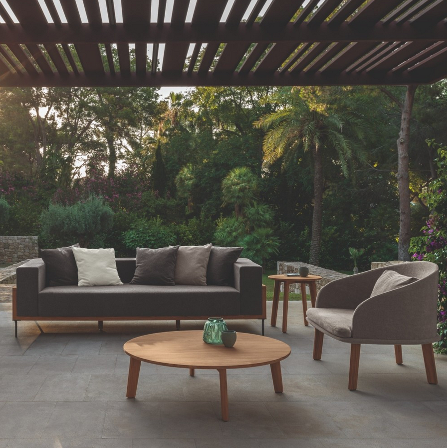 Cleo Teak Sofa Beige