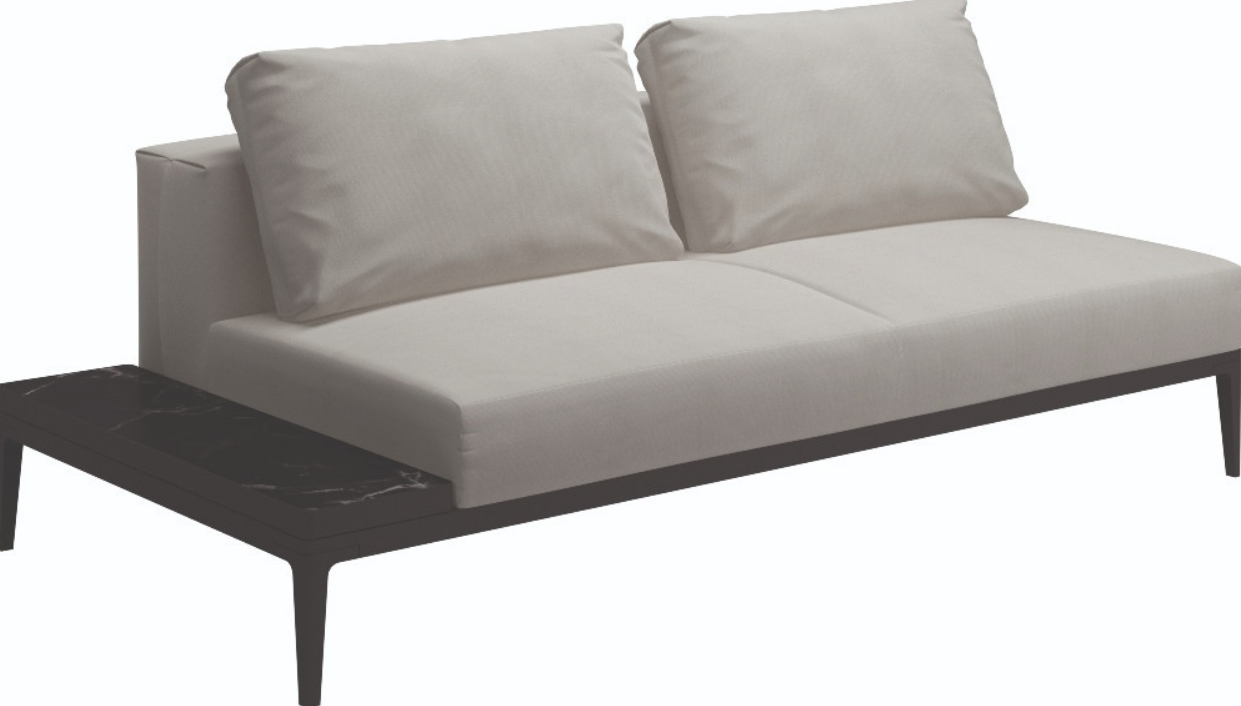 Grid Modular Left / Right End Table Unit Ceramic