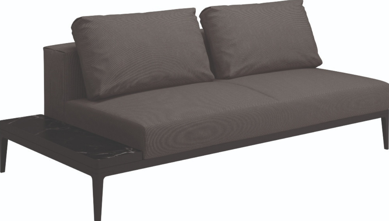 Grid Modular Left / Right End Table Unit Ceramic