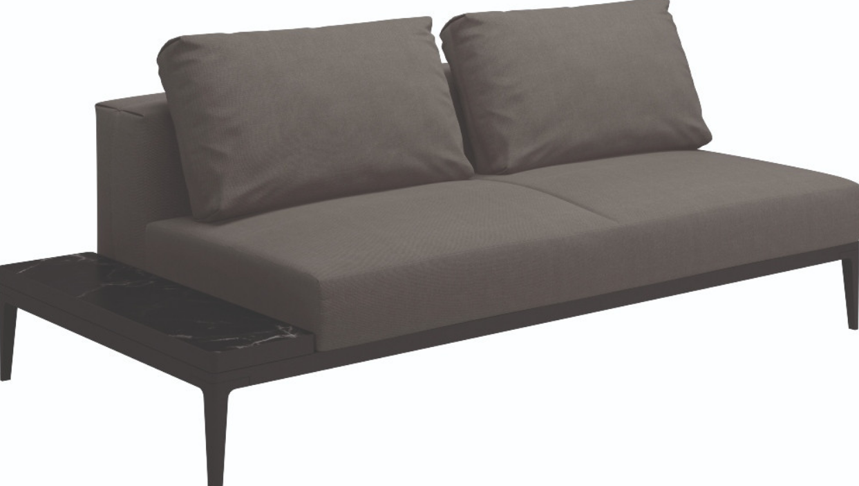 Grid Modular Left / Right End Table Unit Ceramic