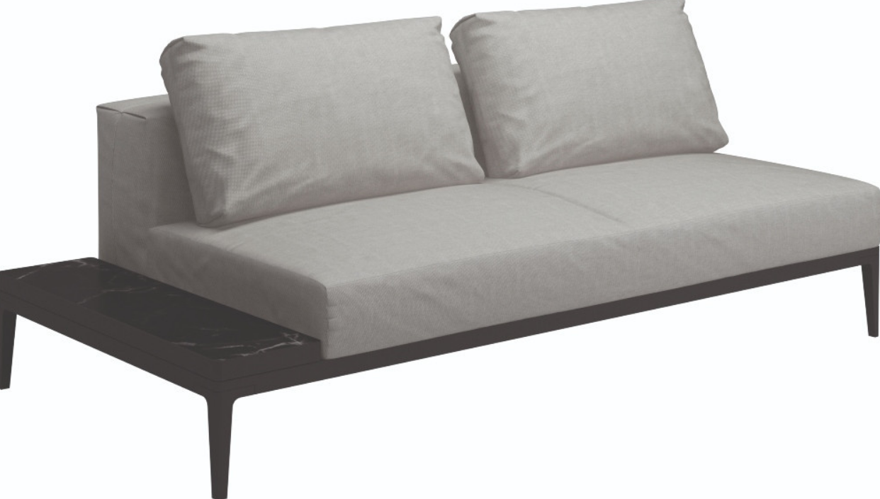 Grid Modular Left / Right End Table Unit Ceramic