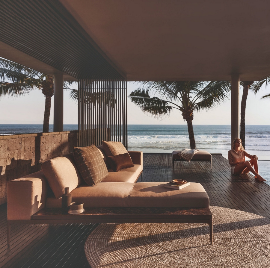 Grid Lounge Modular Left / Right Chaise Unit - Ceramic