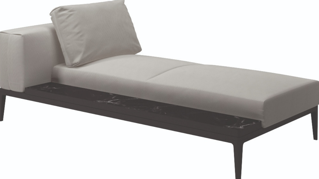 Grid Lounge Modular Left / Right Chaise Unit - Ceramic