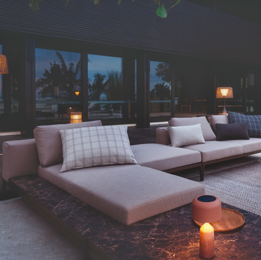 Grid Lounge Modular Left / Right Chaise Unit - Ceramic