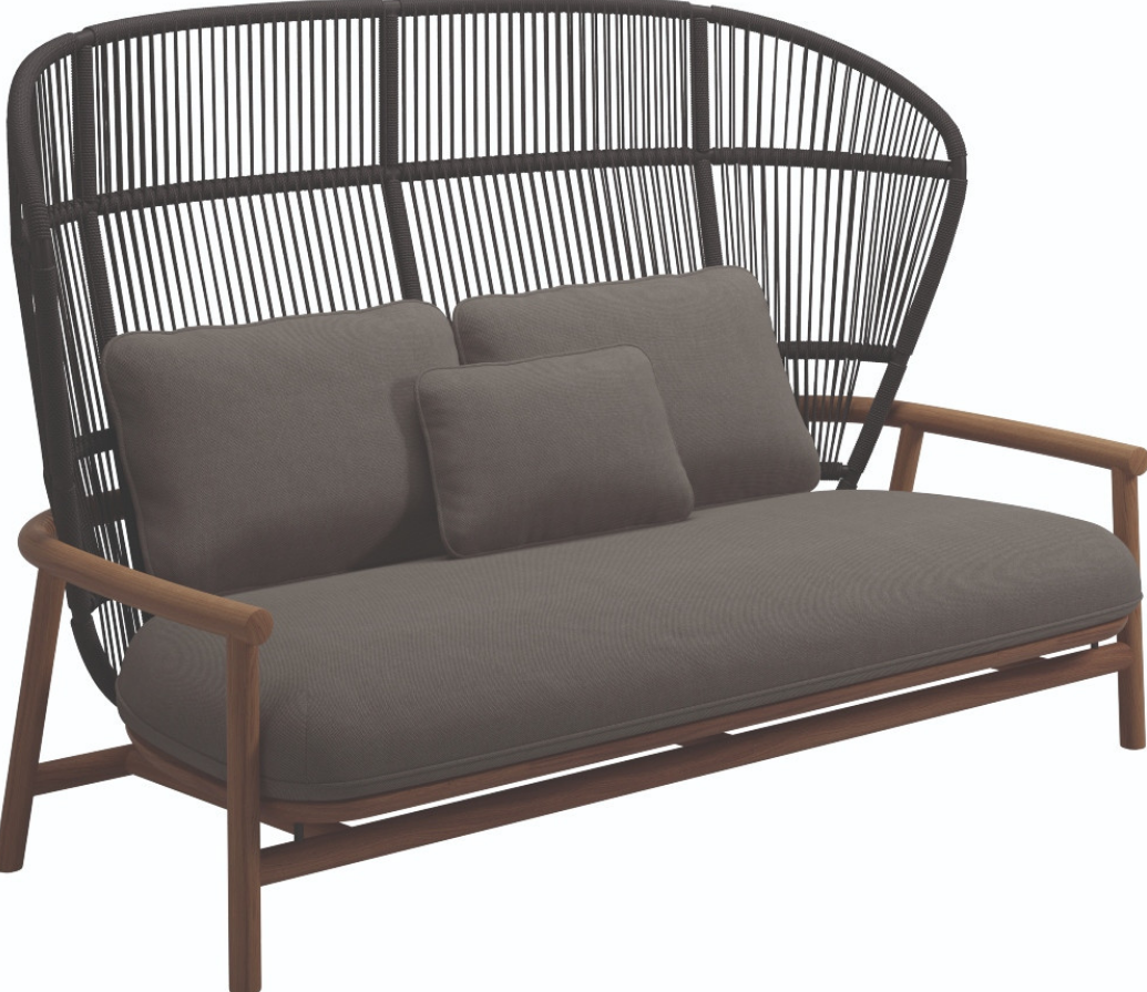 Fern 2 Seater Outdoor Sofa Raven | High Back