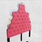 Custom Upholstered Queen Raspberry Schumacher Antique Mirrored queen bed frame