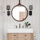 Large Sophia Wall Mirror – Dark Walnut Frame with Hand-Hammered Iron Peg