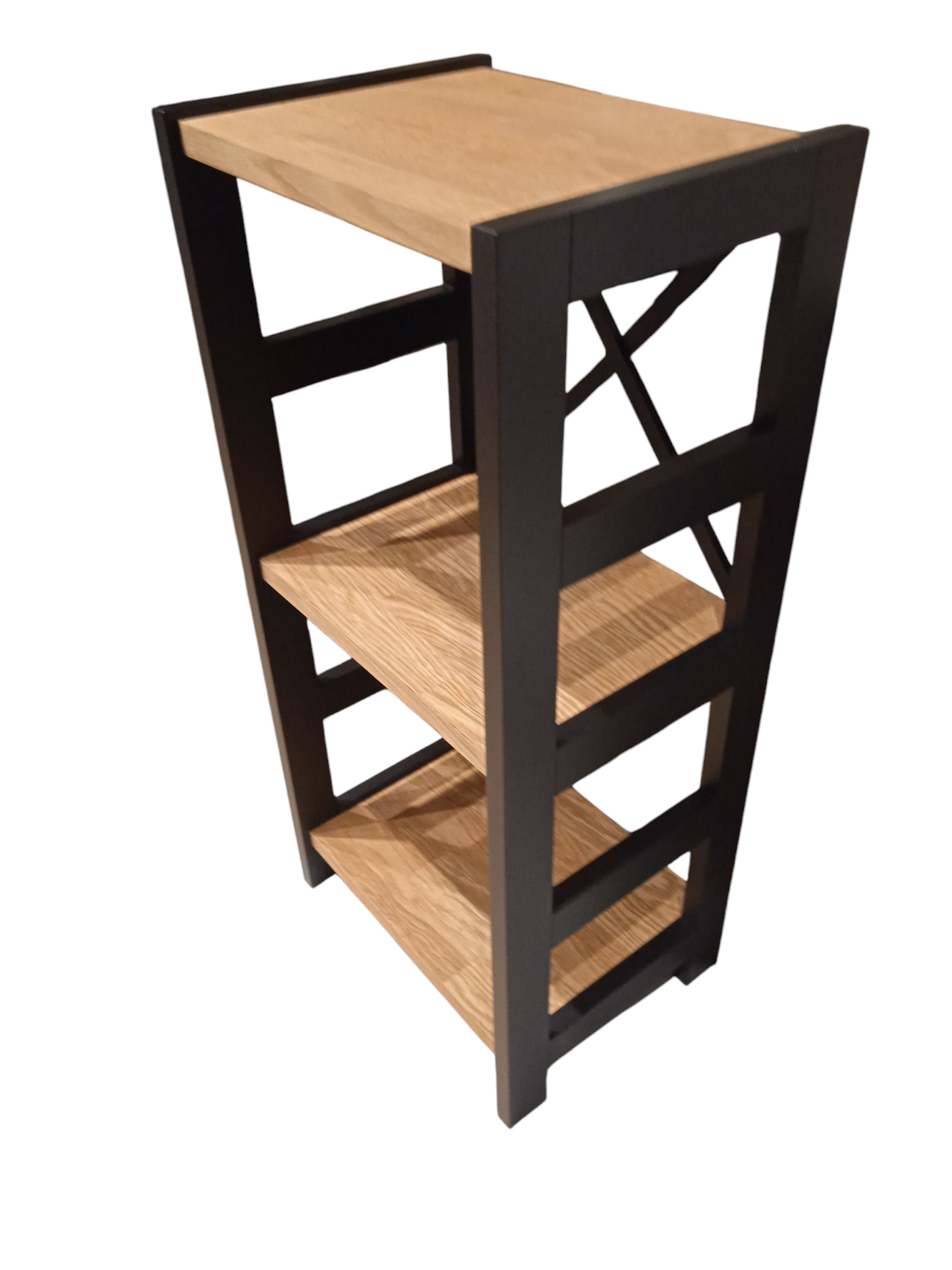 Shelve Dokse, oak/black, H82.5x35x37cm