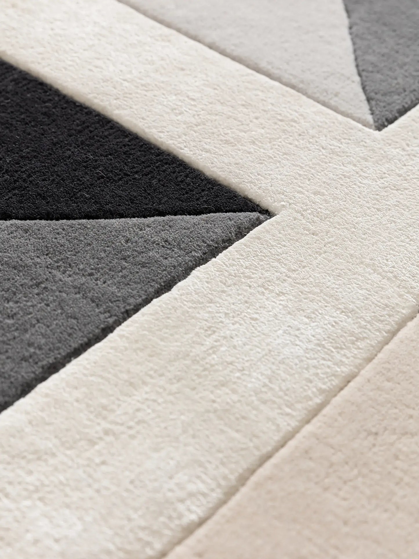 Luxury Cream & Grey Wool-Lyocell Statement Rug
