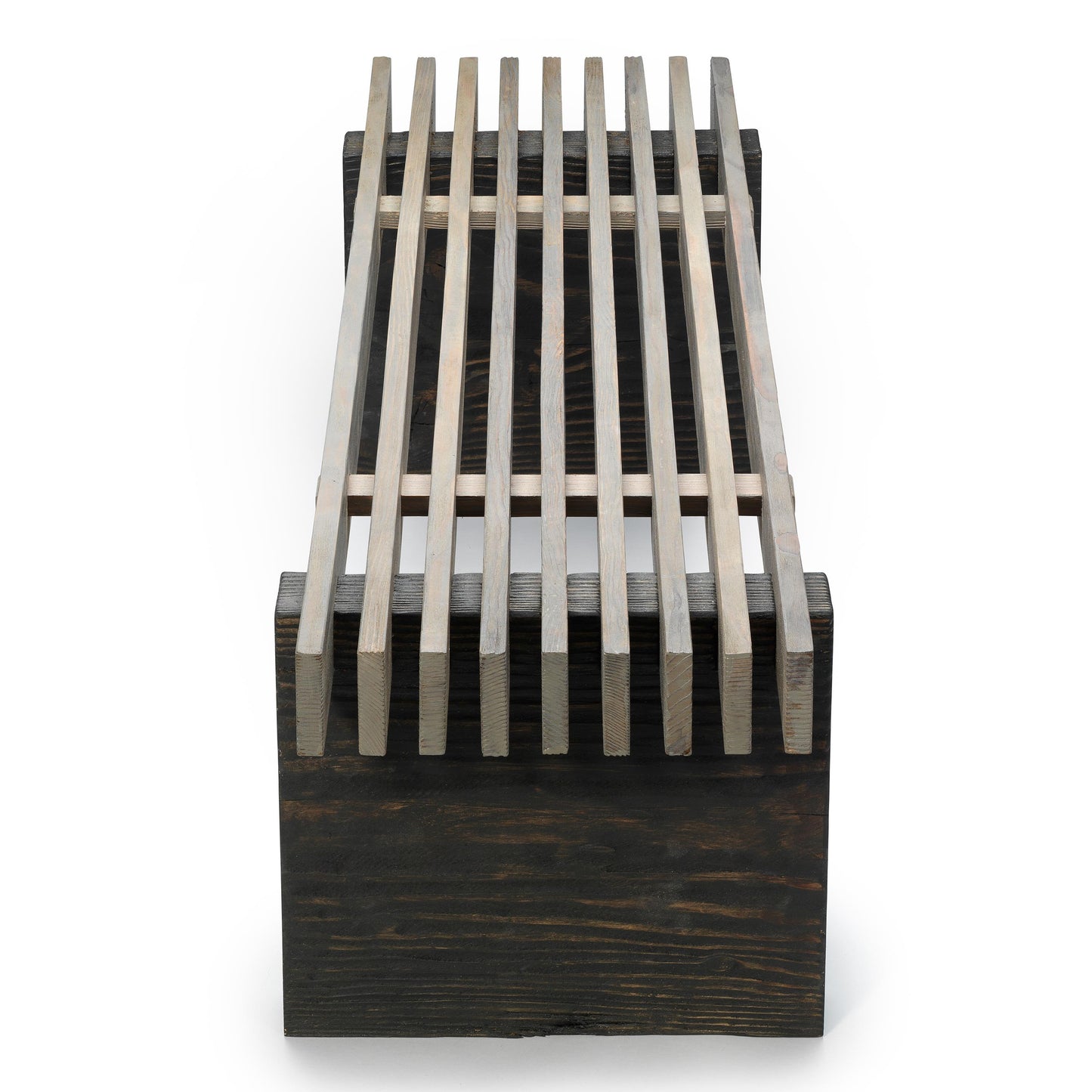 Outdoor Slat Bench in Vertical Grain Douglas Fir – Rustic Style