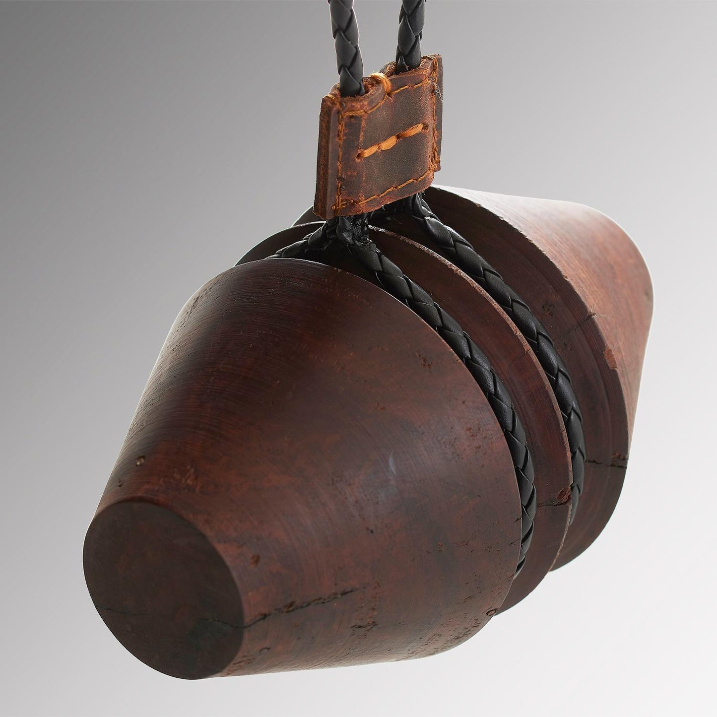 Modern Thick Oil Tan Leather Sling Hanging Chair with Powder-Coated Steel Frame
