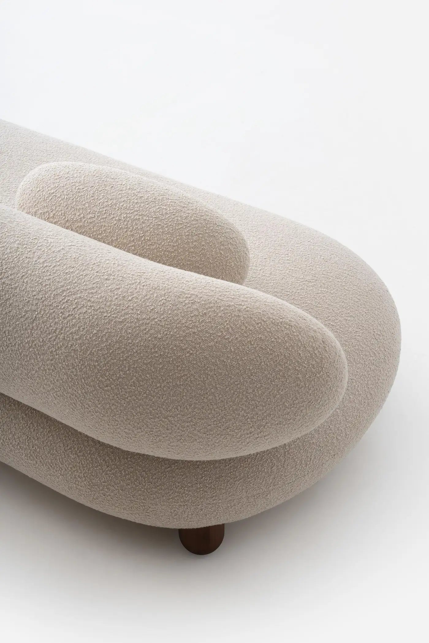 Flock Minimalist Lounge Sofa in Bouclé