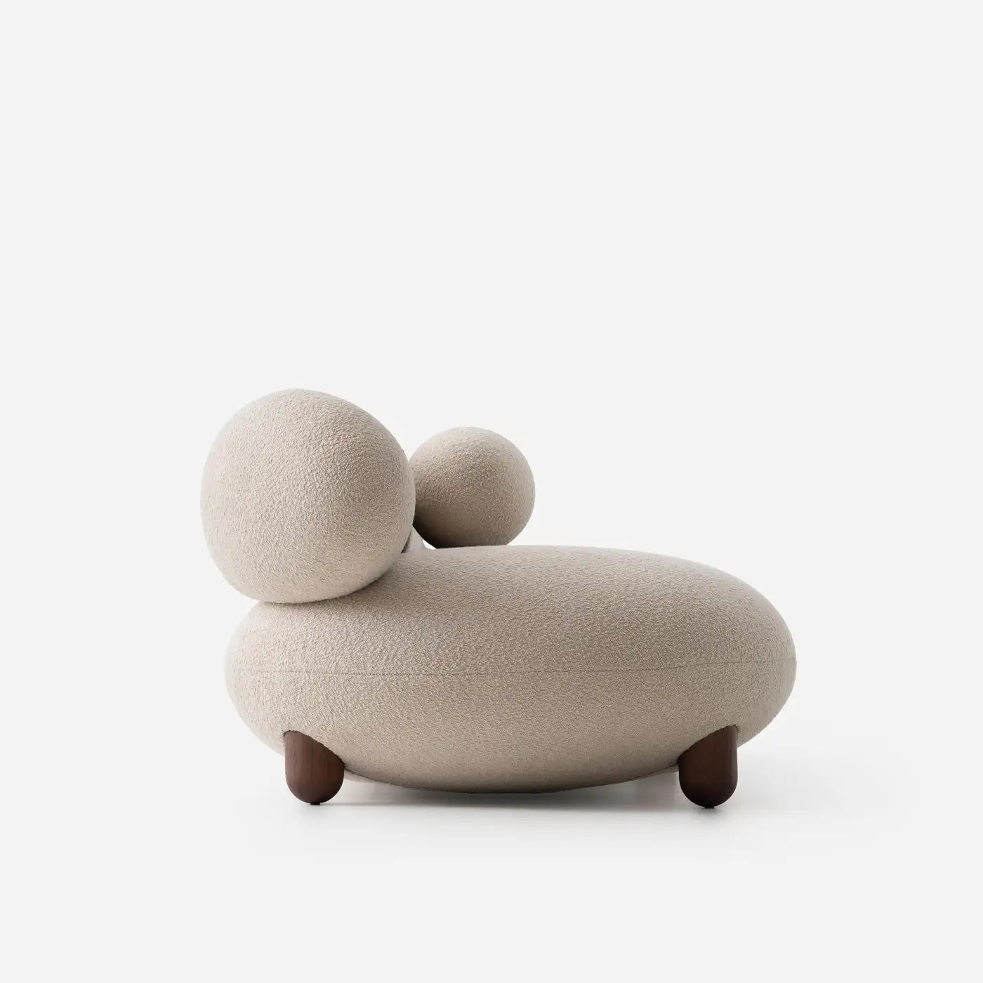 Flock Minimalist Lounge Sofa in Bouclé