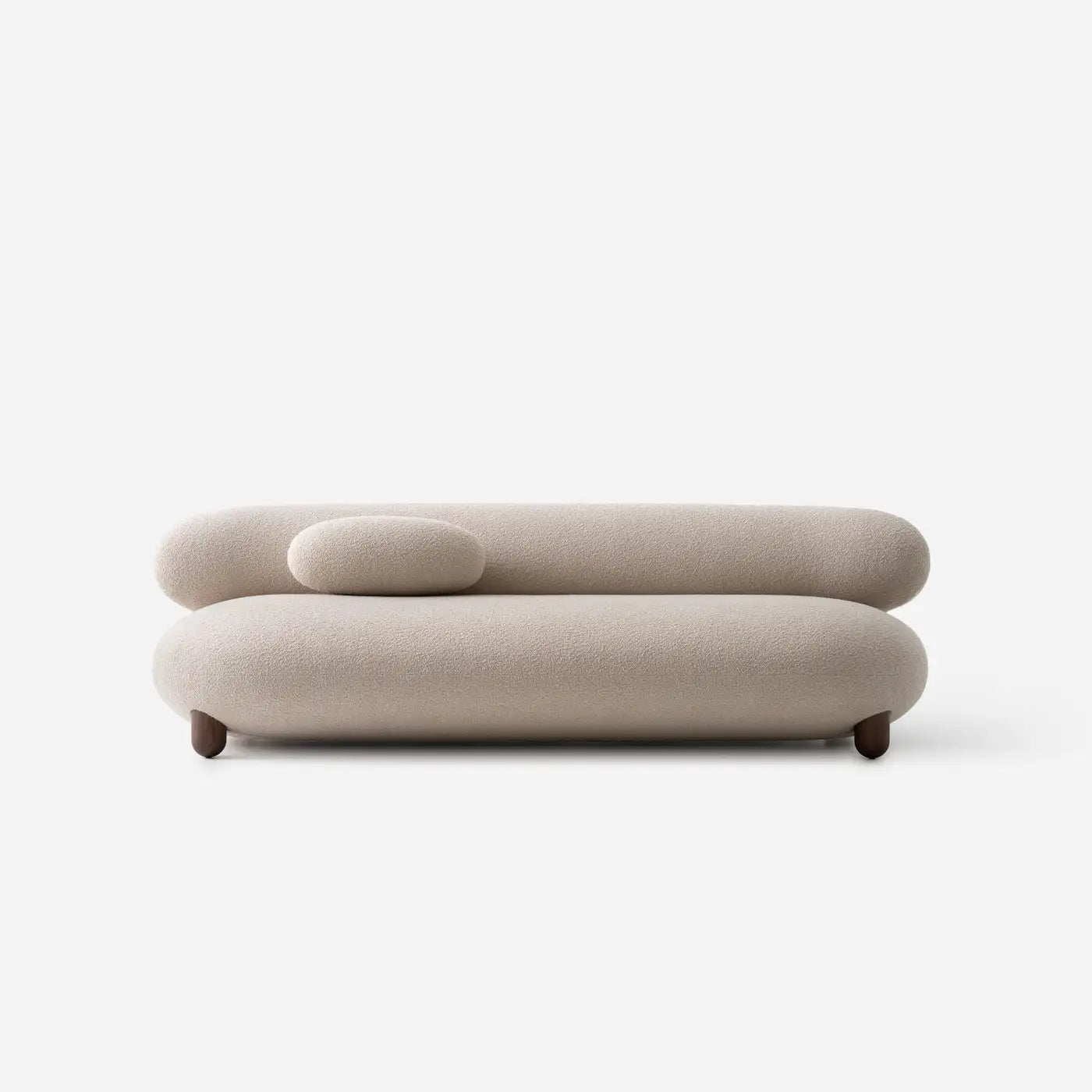 Modern beige sofa on a white background