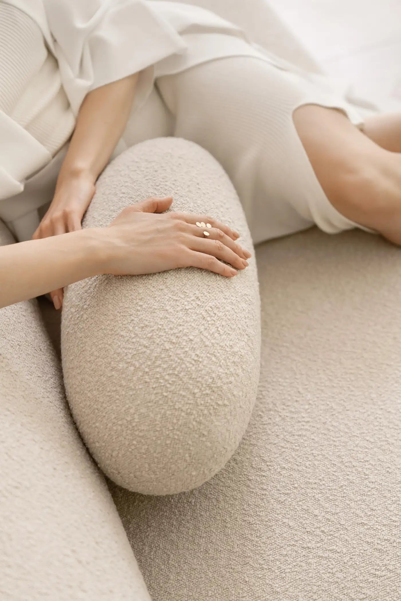 Flock Minimalist Lounge Sofa in Bouclé