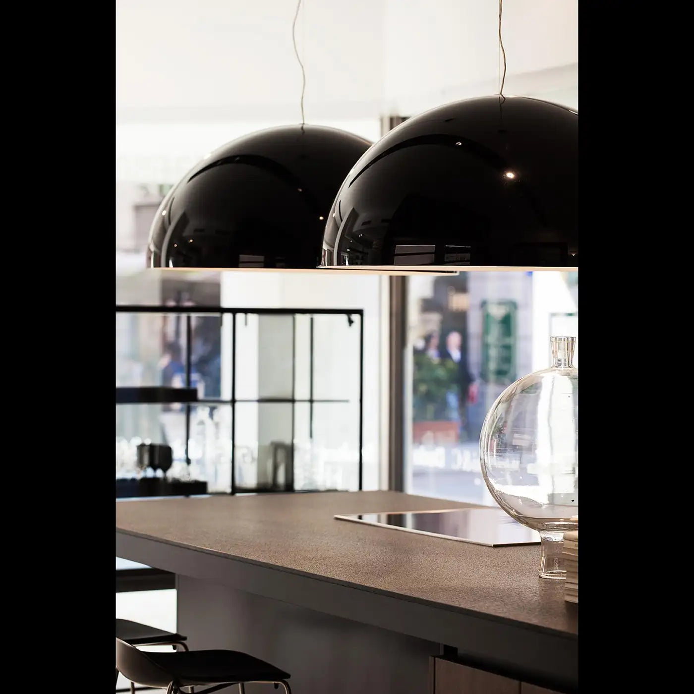 Vico Magistretti Suspension Lamp 'Sonora' 490 Black