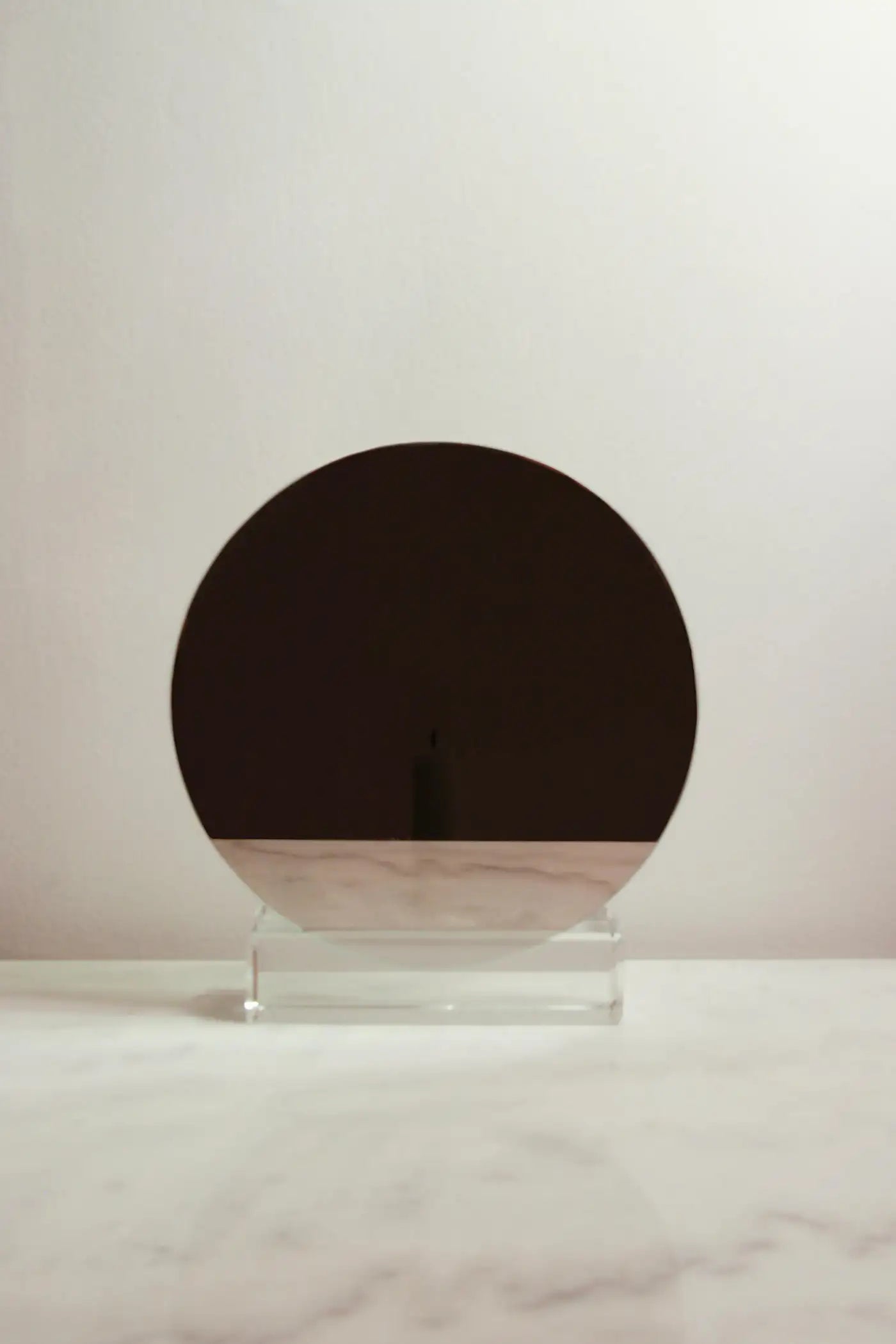 Mirror Candle Holder "Spegla Pink Edition" Glass with Half Transparent Mirror