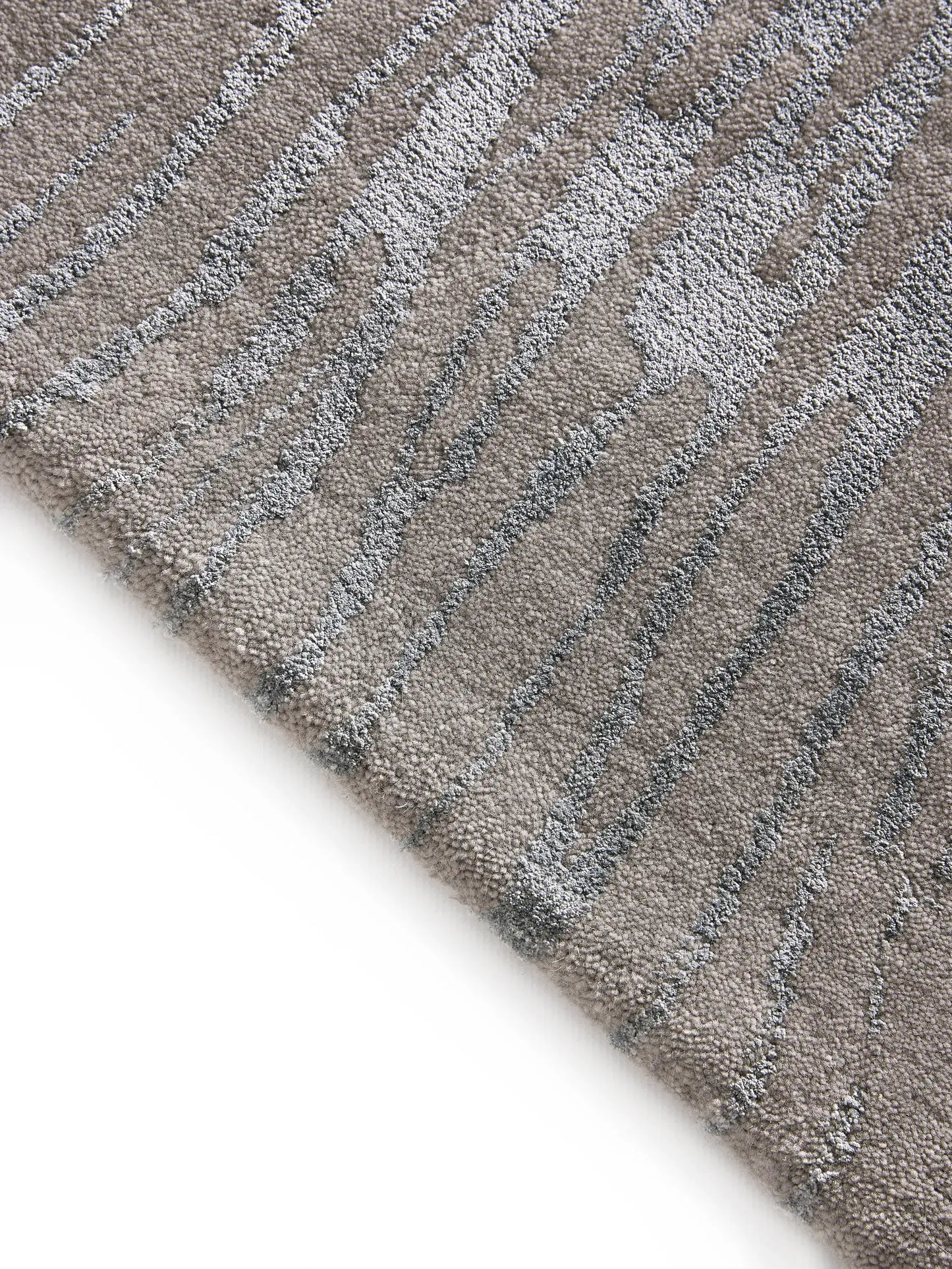 Stylish Blue-Grey Wool & Viscose Rug