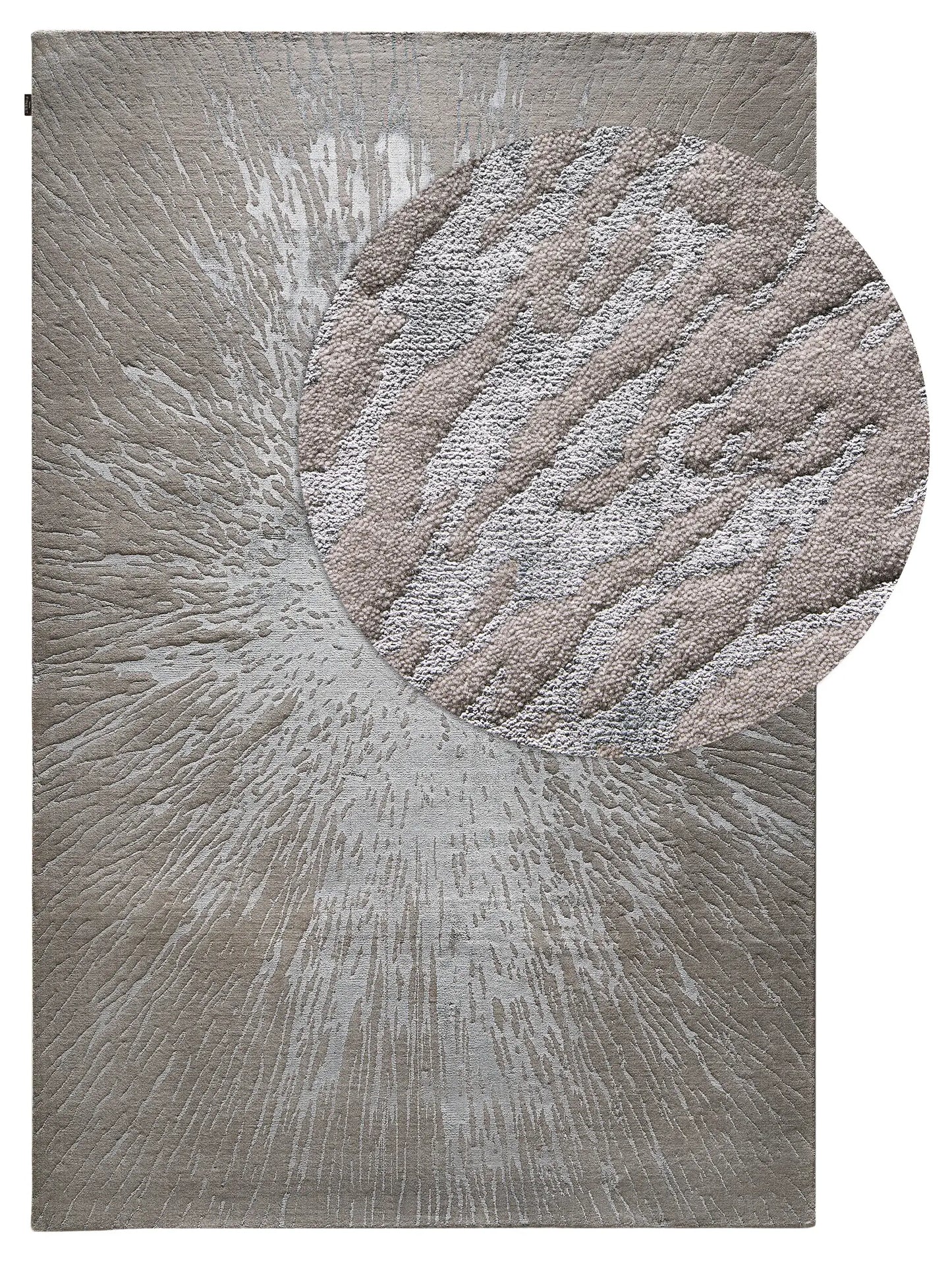 Stylish Blue-Grey Wool & Viscose Rug