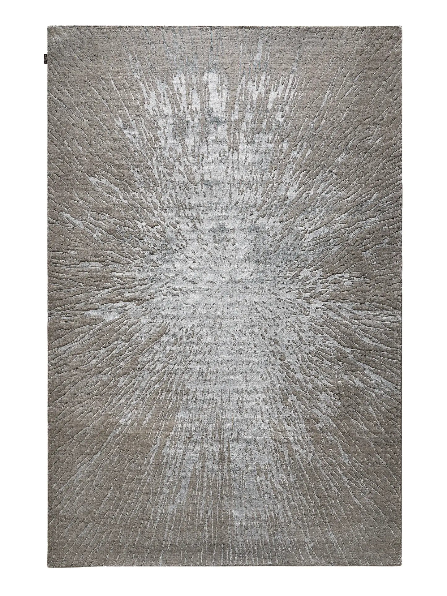 Stylish Blue-Grey Wool & Viscose Rug