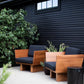 Suelo Outdoor Modern Lounge Chair – Solid Mahogany Frame