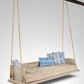 Pitch Pine Grey-Stained Outdoor Swing Sofa with Egyptian-Style Upholstery