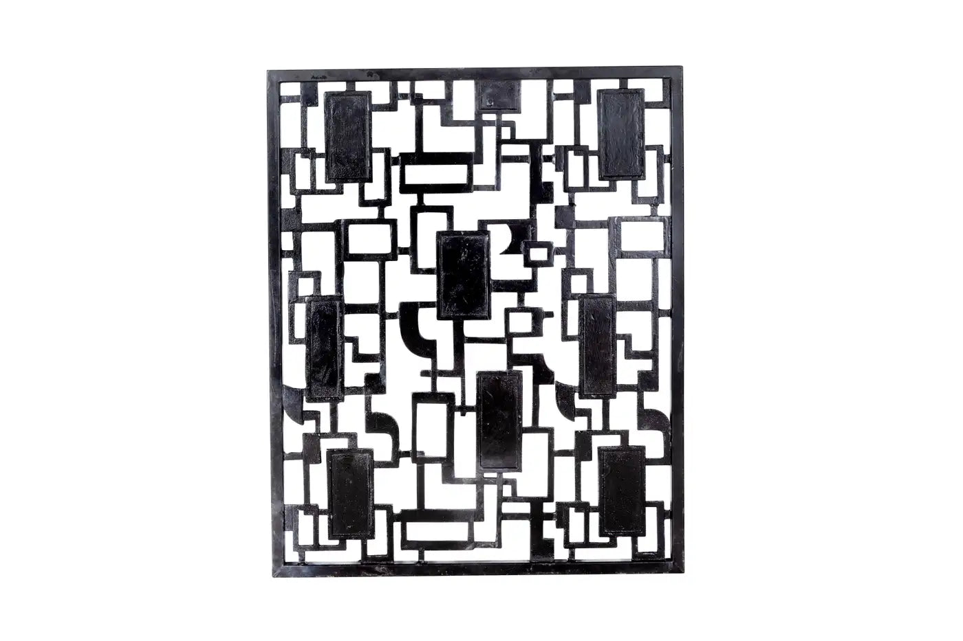 Geometric Black Iron Gate Wall Art
